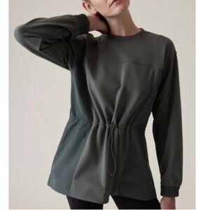 Athleta Triumph Hybrid Crewneck Sweatshirt Size Large Cinch Waist